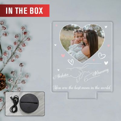 Personalized “You Are the Best Mom in the World” Acrylic LED Lamp with warm white  Light